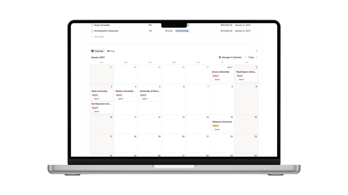 college application tracker