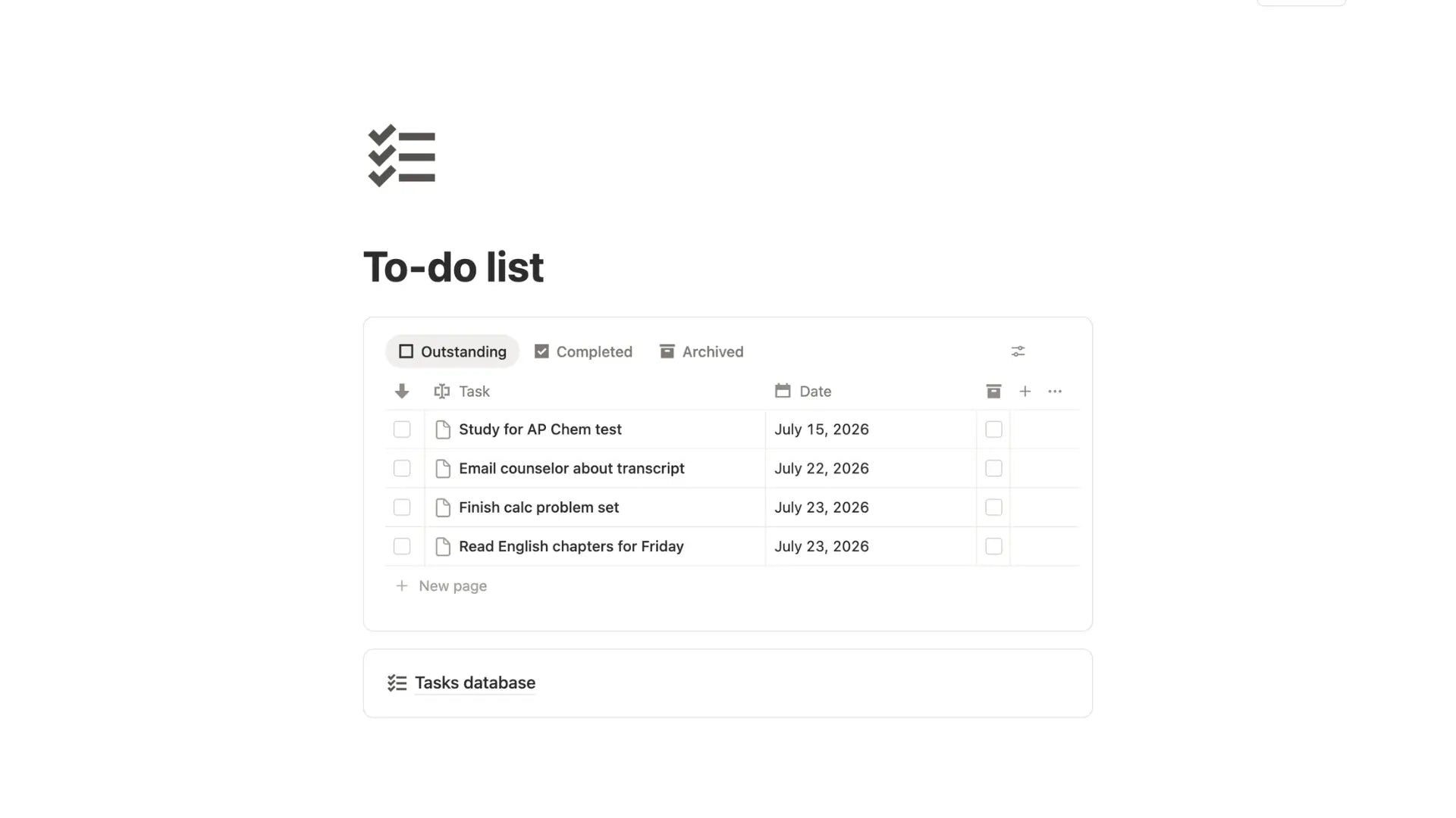 to-do list